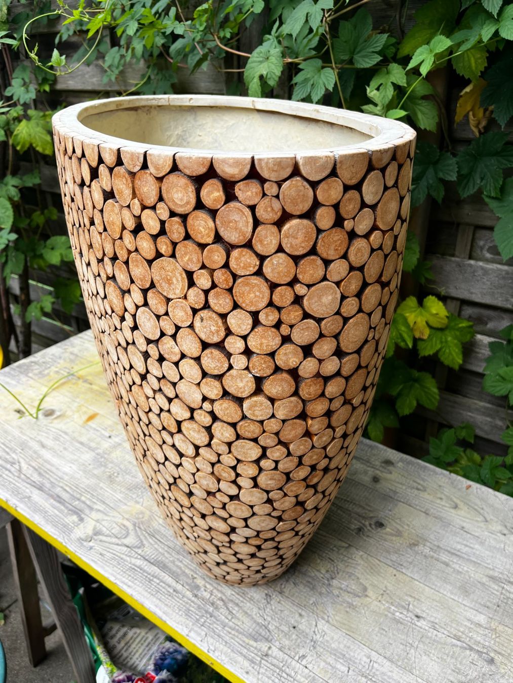 Vasi per fiori: Wunderbarer Übertopf Blumentopf Holzoptik XL Höhe 60cm – Usato da Zürich venduto da Allrounders 3