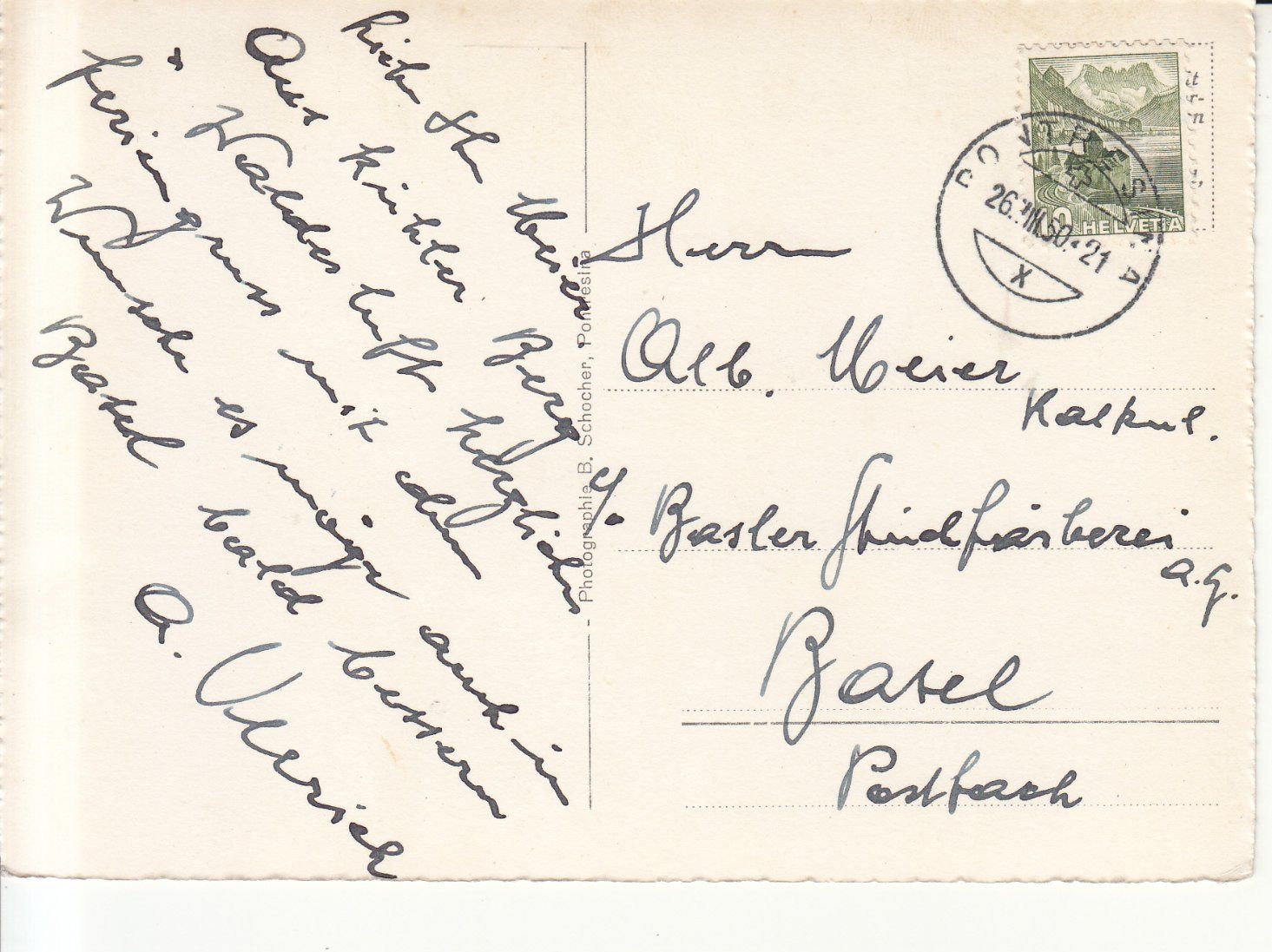 Ansichtskarten: Rosegtal Piz Glüschaint 1950 – Gebraucht aus Bürglen TG von StampGraf 1