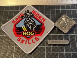 Harley Owners Group H.O.G. Safe Rider Skills Patch & Pins
