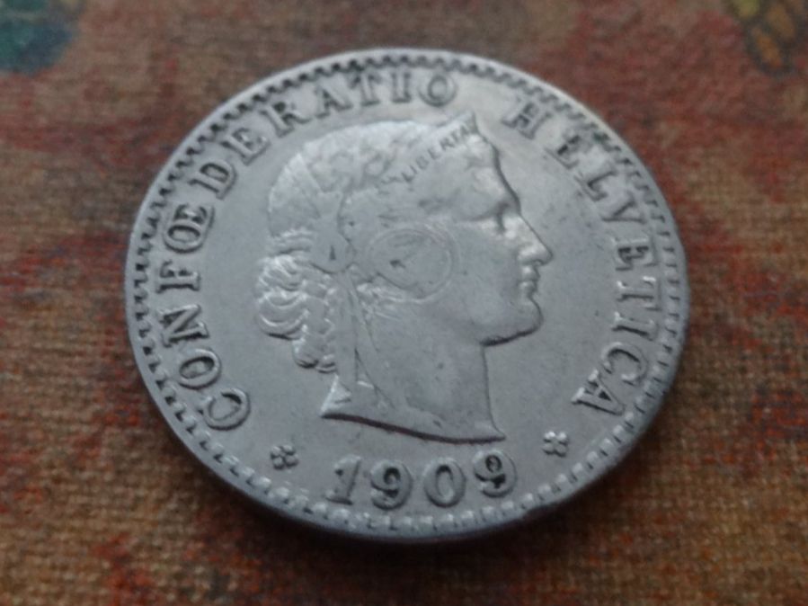 Tutti le monete: 20 Rp. 1909  (C) – Usato da Romanel-sur-Lausanne venduto da Swift13