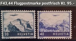 MA302) F43-44, Ĺandschaft und Flugzeuge postfrisch Kt. 95.-