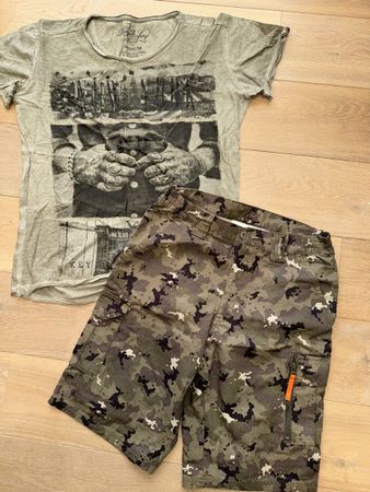 T-Shirt & Camouflage Shorts Gr. S-M