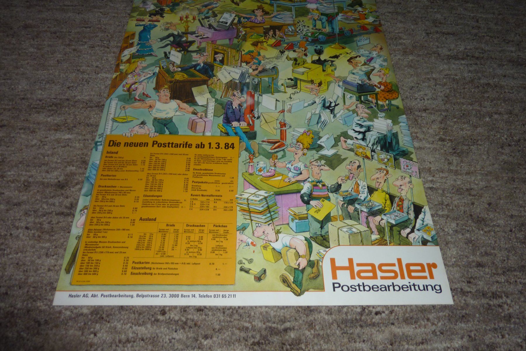Foto & Immagini: Plakat,Post,Tarife 1984, Hasler, Poster, Nydegger Werner – Usato da Lausen venduto da akira003 2