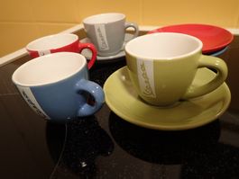 Lot de 4 tasses expresso Vespa, neuves coloris pastel