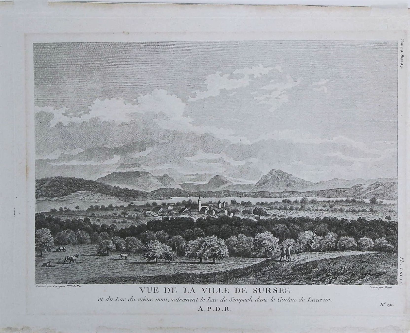 Incisioni: Sursee Originalkupferstich 1780 – Usato da Rafz venduto da Helvet32