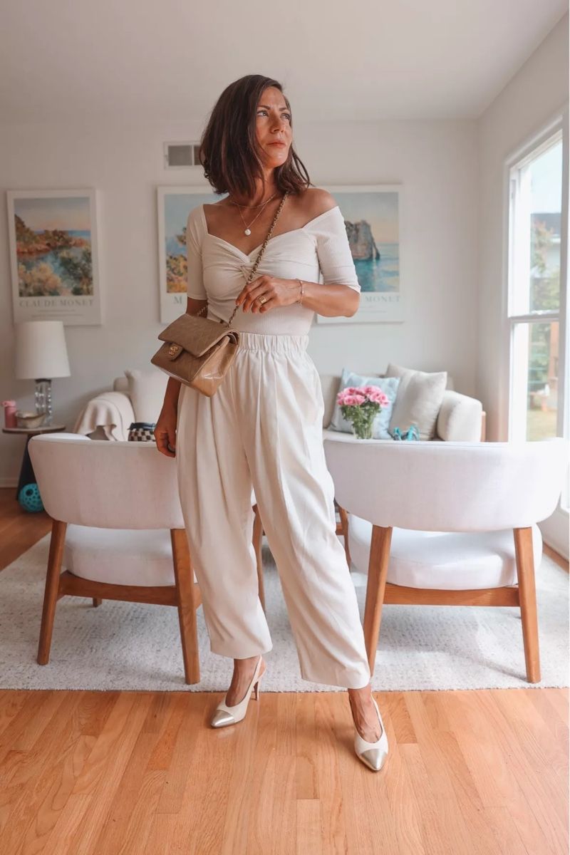 Sezane Tops: Sezane Caro Tshirt Cream Knit – Gebraucht aus Münchenstein von B771 4