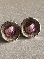Metal & Violet Ohringe ( 1cm ) 