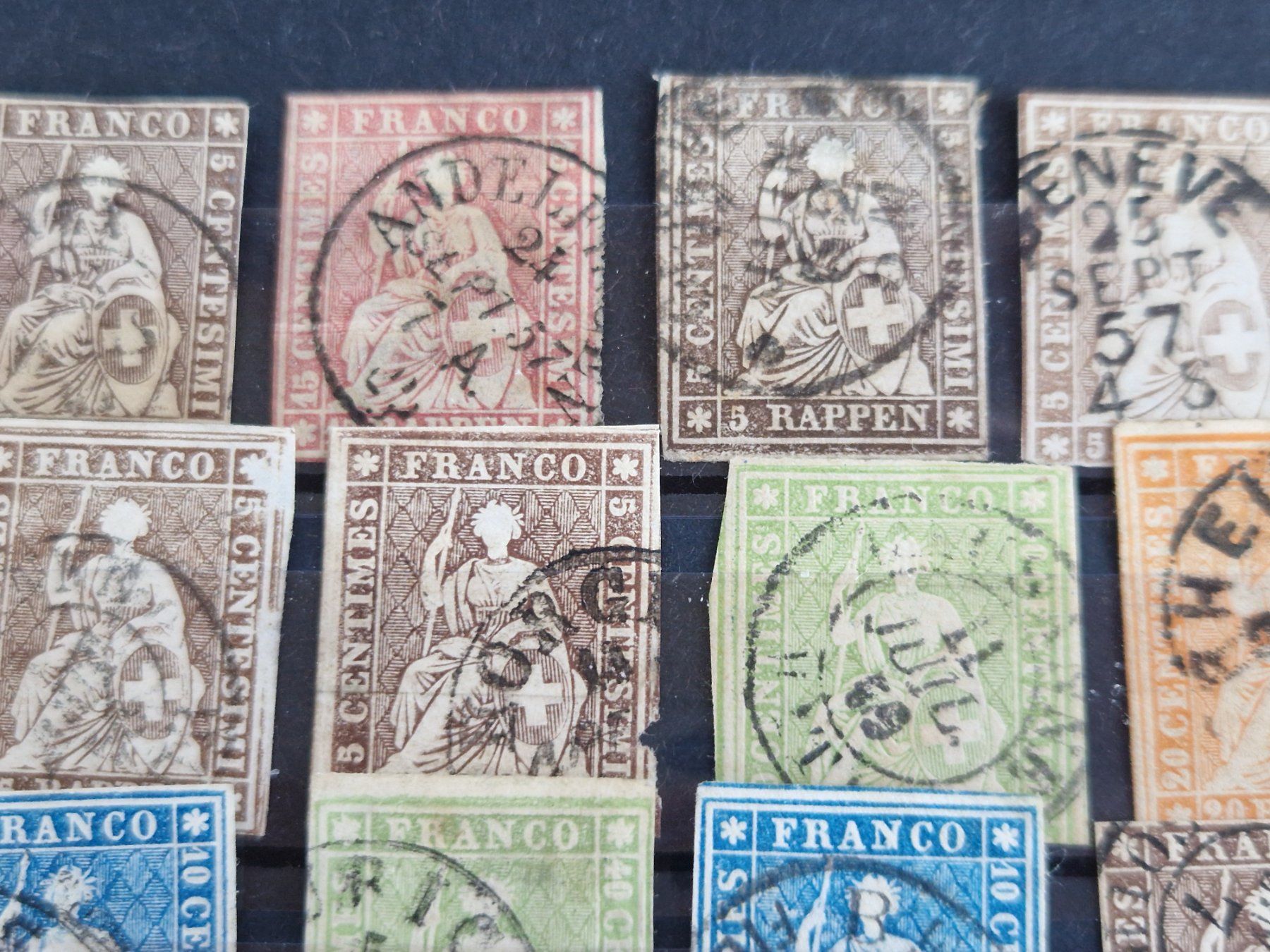 Alle Briefmarken: Ansammlung Rayon / Strubel, ab 1.- – Gebraucht aus Burgdorf von Glossy01 2