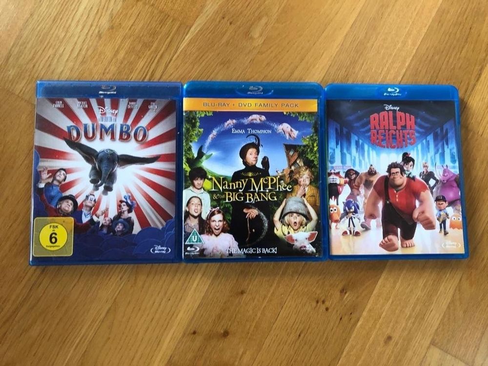***Blue ray*** 3 Stk. Dumbo, Ralph reichts, Nanny (Gebraucht) in ...