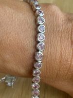 Luxus Elegante 19cm  Luxus Zirkonia Armband Rosa