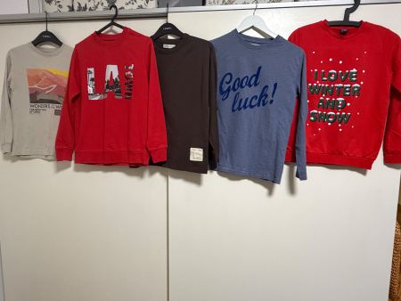 5 Langarmshirts Set Kinder diverse Farben gebraucht