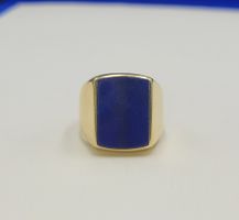 Gold 585 Massiv Ring Mit Lapislazuli