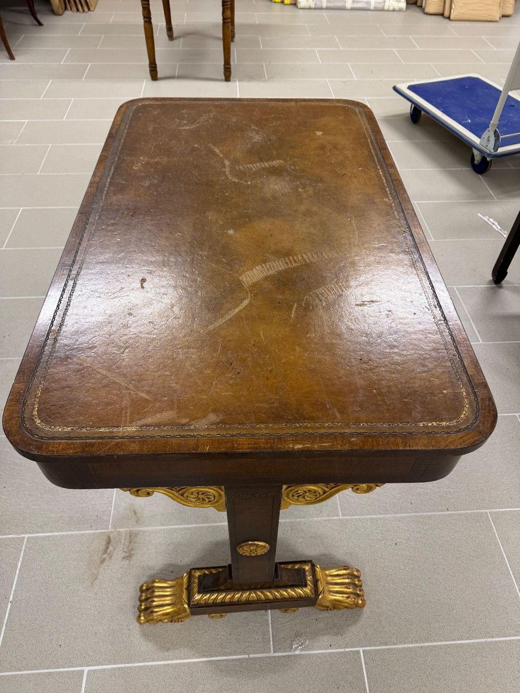 Tavoli: Superb George IV Burr Elm Library Table - – Usato da Oeschseite venduto da -Luxury-On-Line- 7