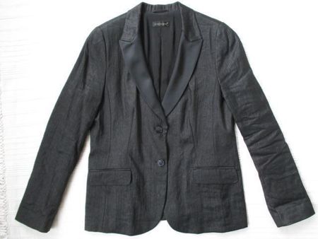 Sônia Bogner - dunkelgraue Jacke Blazer Leinen-Mix Gr. 42