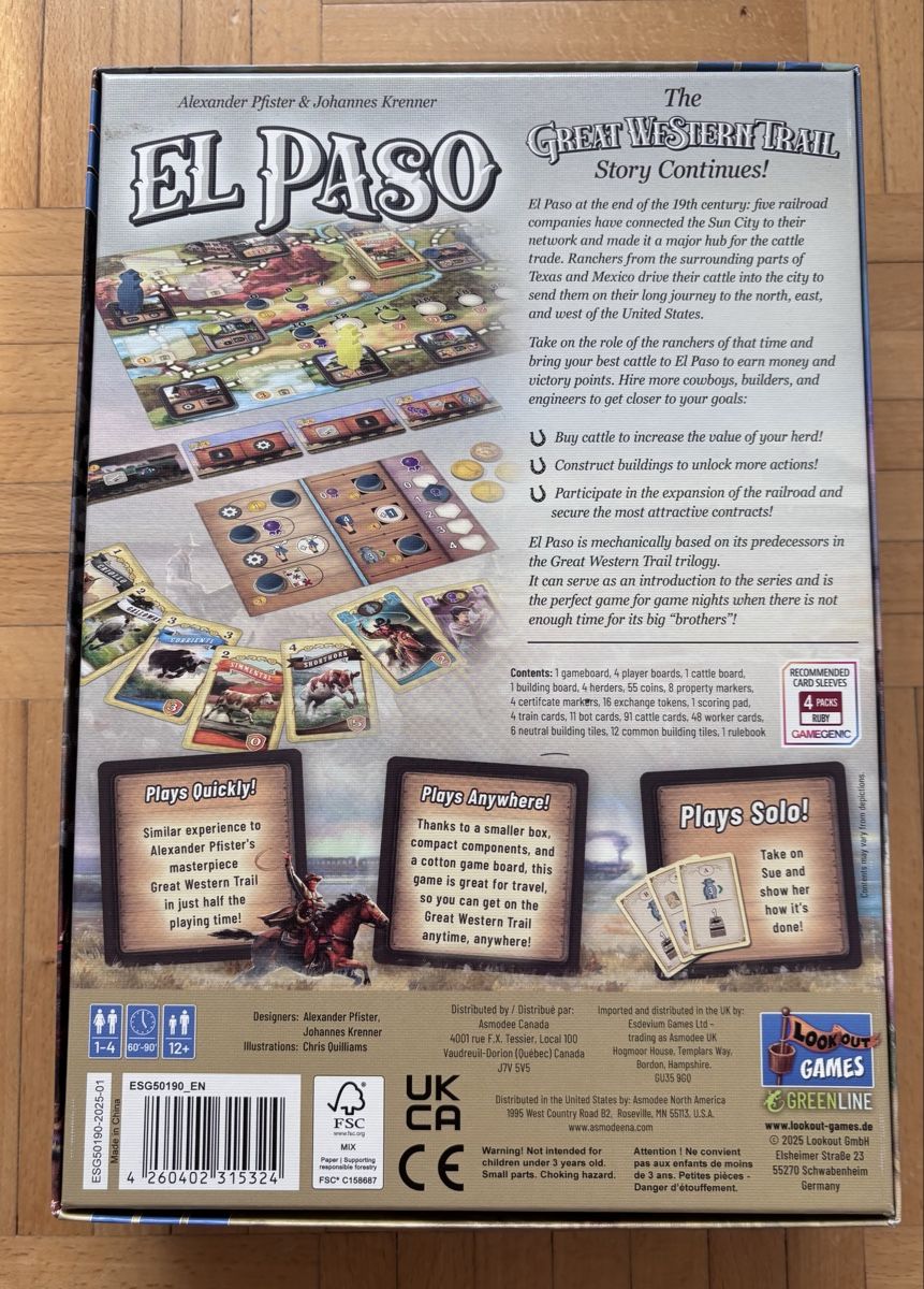 Giochi: Great Western Trail El Paso – Usato da Baden venduto da ThanksForAllTheFish 1