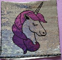 Wendepailletten Einhorn Kissenbezug