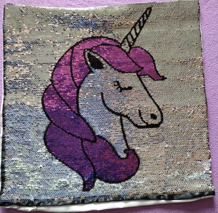Wendepailletten Einhorn Kissenbezug