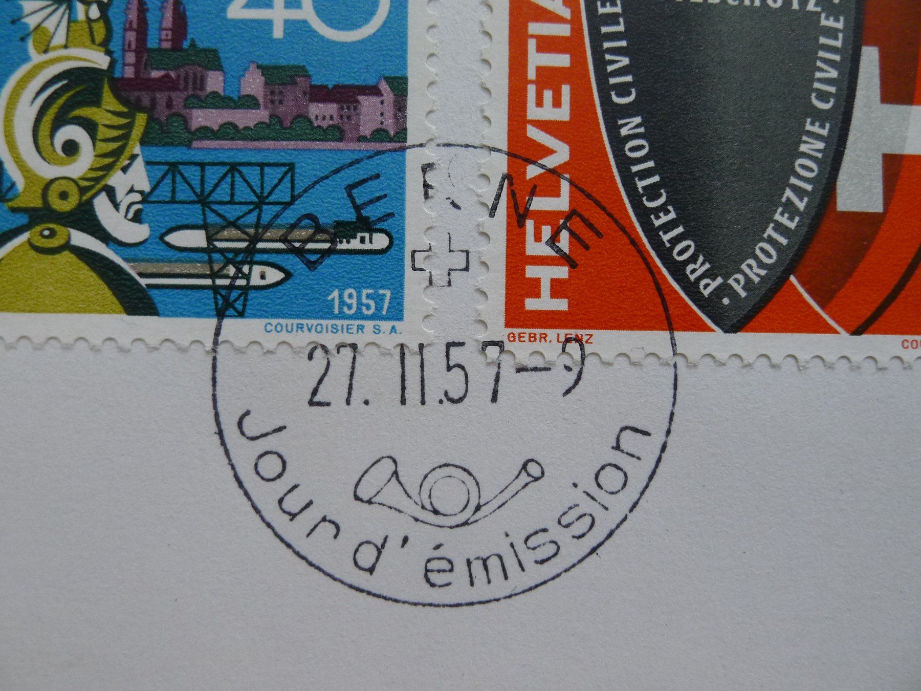 Tutti i francobolli: 1957 FDC mit Nr. 328-331 BERNE – Usato da Dagmersellen venduto da wyss1982 1