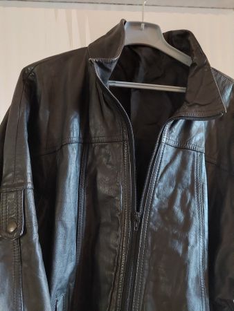 Veste noir cuir vachette souple unisexe M - L