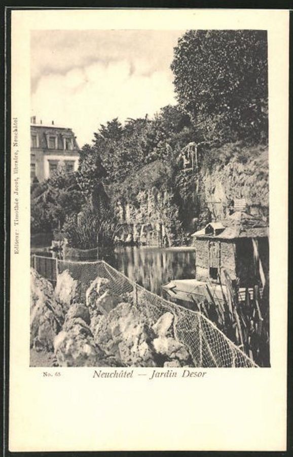 Cartoline postali: Neuchâtel, Jardin Desor, vers 1920 – Usato da Frauenfeld venduto da POML