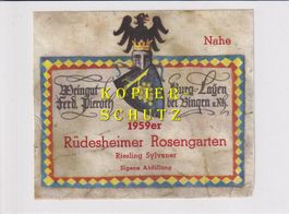 Etikette - Rüdesheimer Rosengarten 1959 /bd