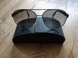 Sonnenbrille Prada Fliegerbrille Pilot schwarz inkl. Case
