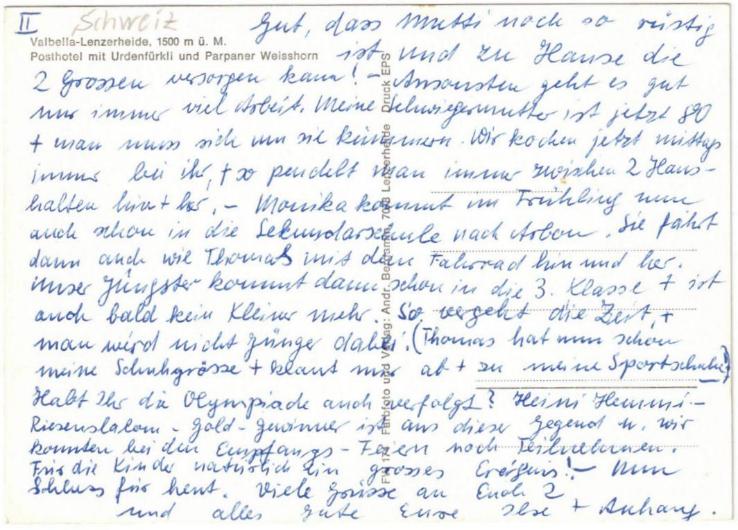 Cartoline postali: Valbella - Skigebiet mit Heidsee – Usato da Binningen venduto da Mountainrider 1