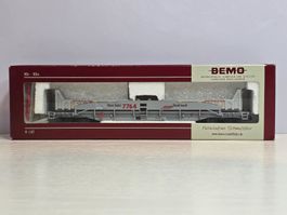 Bemo, 2290114, RhB, Transportwagen mit Wuhrsteinmulden, Neu