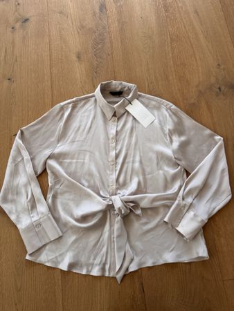 NEU Zara Satinbluse in Beige Gr. M