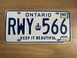 Autokennzeichen Nummerschild Ontario Kanada