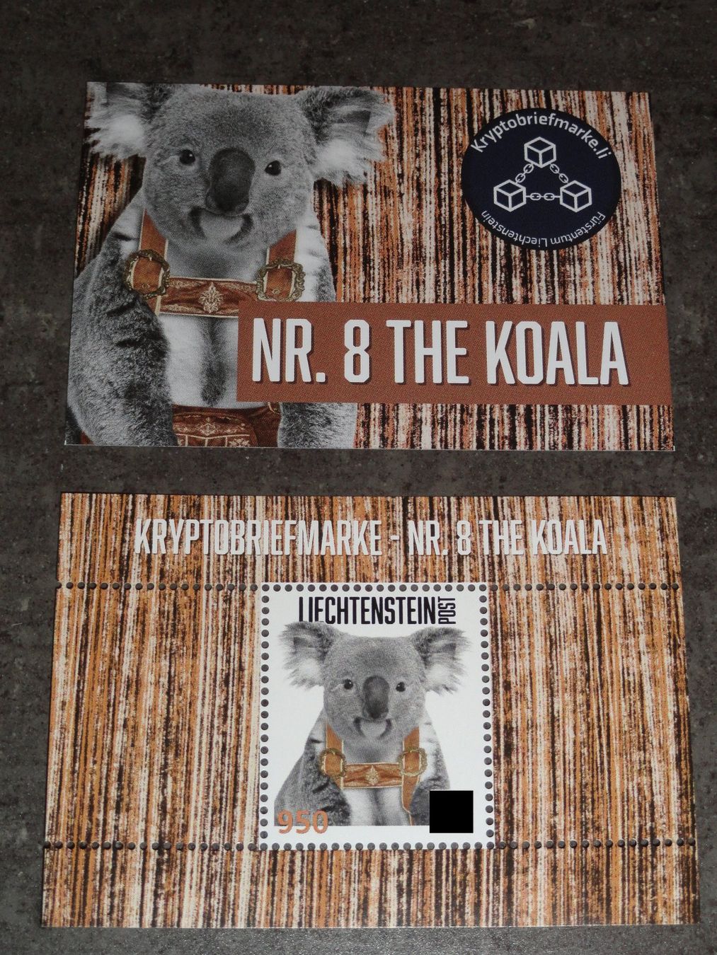 Tutti i francobolli: CRYPTO Stamp Nr 8 KOALA Liechtensteinische Post REGENBOGEN – Nuovo (secondo la descrizione) da Dagmersellen venduto da dribbeldrago10 2