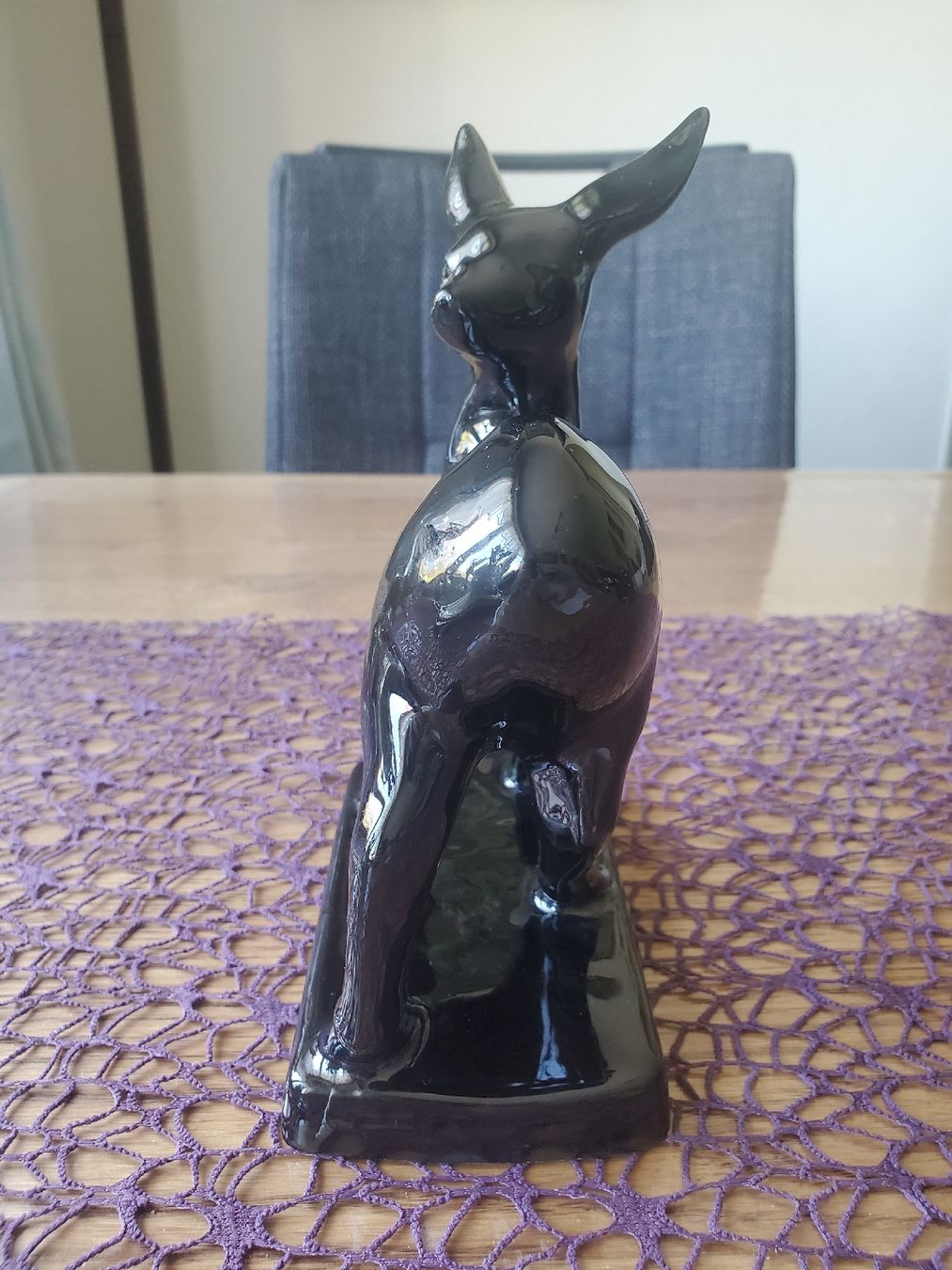 Statuette: Schwarze Keramik Rehkitz Figur, Laufen? – Usato da Frauenfeld venduto da BeneFull 2