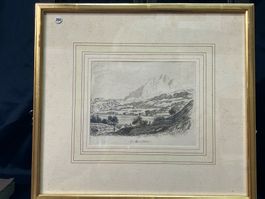 Alte Grafik Hergiswil von Horw gesehen.