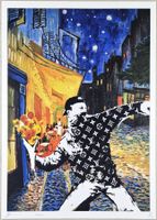 Death NYC Ltd Pop Art Druck " Van Gogh Banksy Flower Thrower