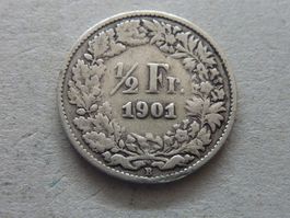 50 Rappen   1901 selten 0,20 Mio.  -  ungereinigt  -