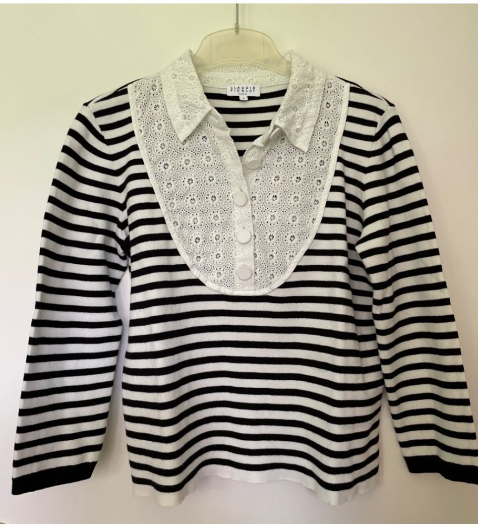 Claudie Pierlot Pullover & Sweatshirts: Pullover Claudie PIERLOT Marinière mit 3/4 Ärmel – Gebraucht aus Zürich von Sol65