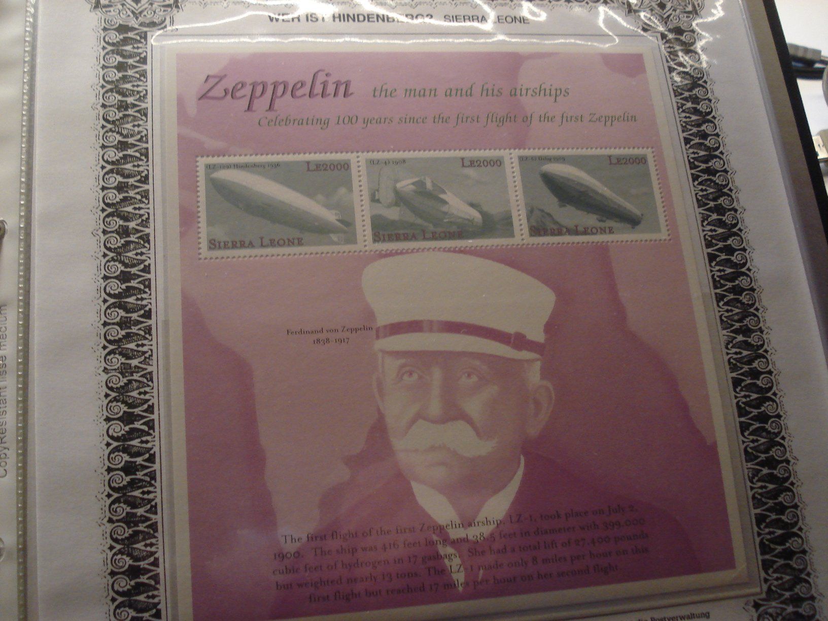Alle Briefmarken: Sierra Leone 2000 **, Block Zeppelin, "Hindenberg" – Gebraucht aus Niederwil AG von morostahu