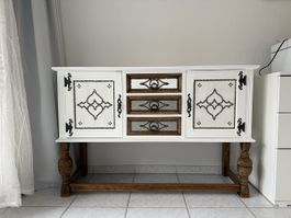 Vintage Sideboard/Buffet, Weiss-Braun, Top Zustand!