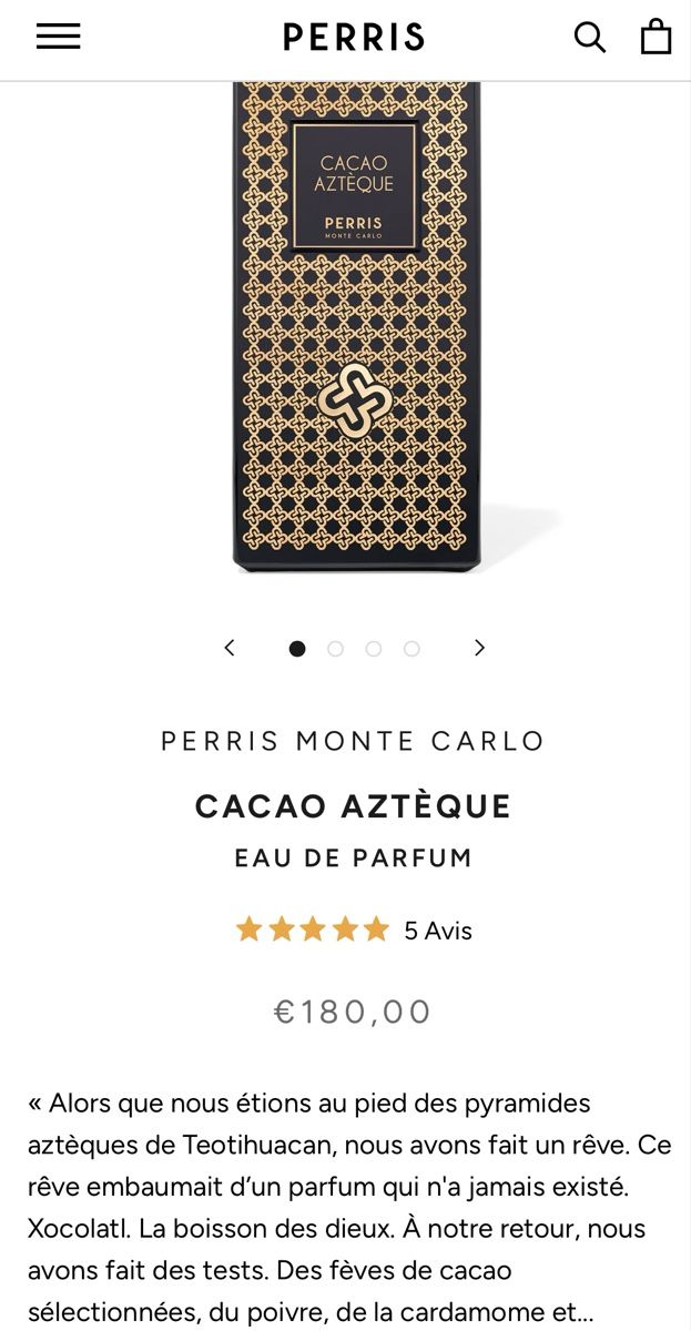 Parfums & Eau de Toilette: EDP Cacao Aztèque by Perris (decant) – D'occasion à Genève par StaceyH 2