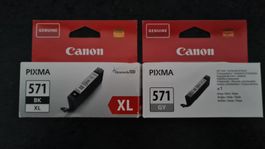 2 Canon Originalpatronen CLI 571GY+XL! CLI571BK (black+grey)
