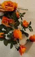 Dekorative Kunstrosen-Girlande Orange 🧡🌿🌼🌻💐