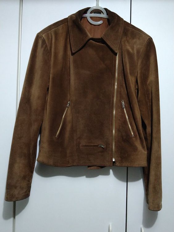 Wildlederjacke Damen Kurz - Schicke Übergangsjacke Mit Fleece-Futter Für Herbst & Winter