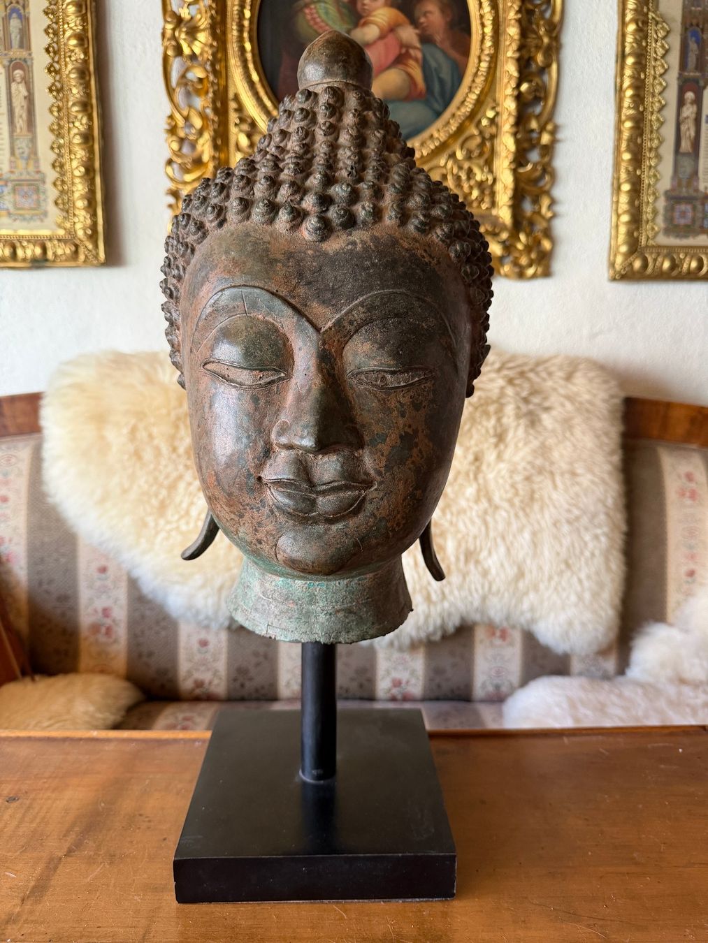 Sculture & Statue: antiker thailändischer Bronze-Buddha-Kopf – Usato da Zofingen venduto da Schekke