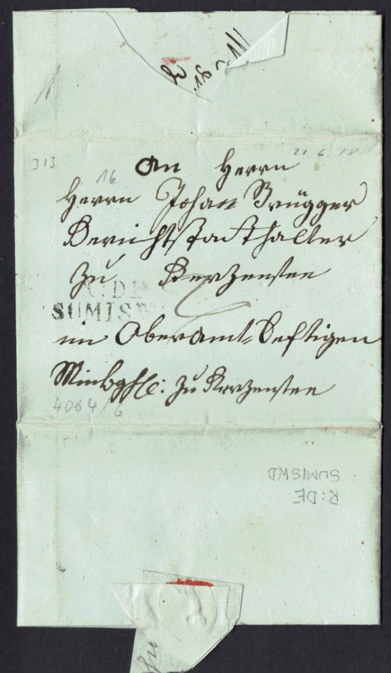Tutti i francobolli: Route de Sumiswald, Brief 1818 nach Seftigen – Usato da Kriens venduto da goofy46