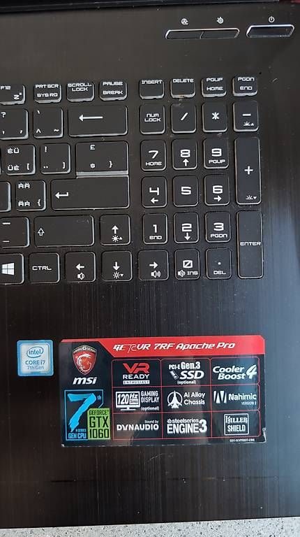 MSI Notebook: PC portable gaming MSI GE72VR 7RF Apache Pro, i7, GTX 1060 – Usato da Lausanne venduto da pie_n2mq 2