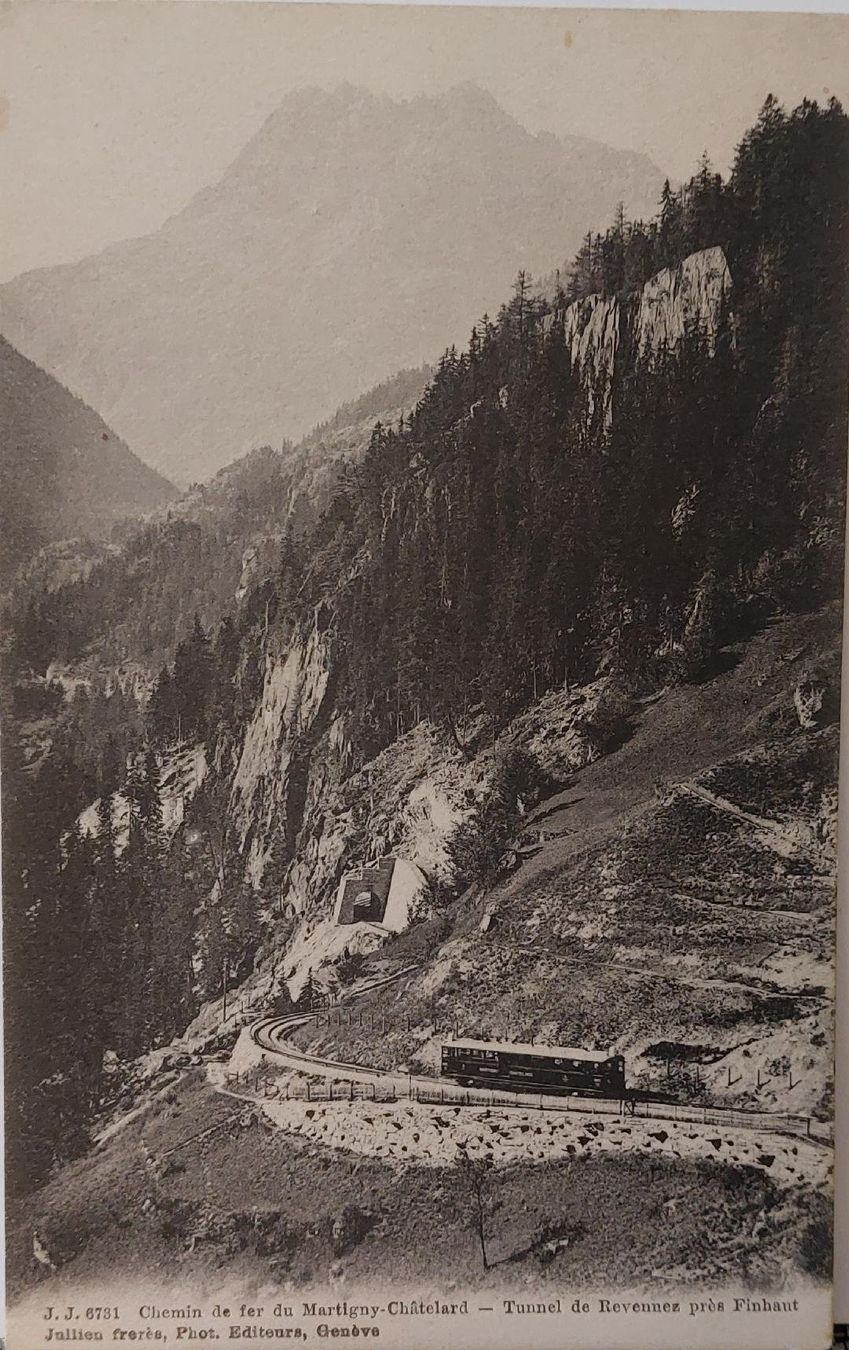 Ansichtskarten: MARTIGNY - CHÂTELARD - Tunnel de Revennez près Finhaut – Gebraucht aus Delémont von Domdom1