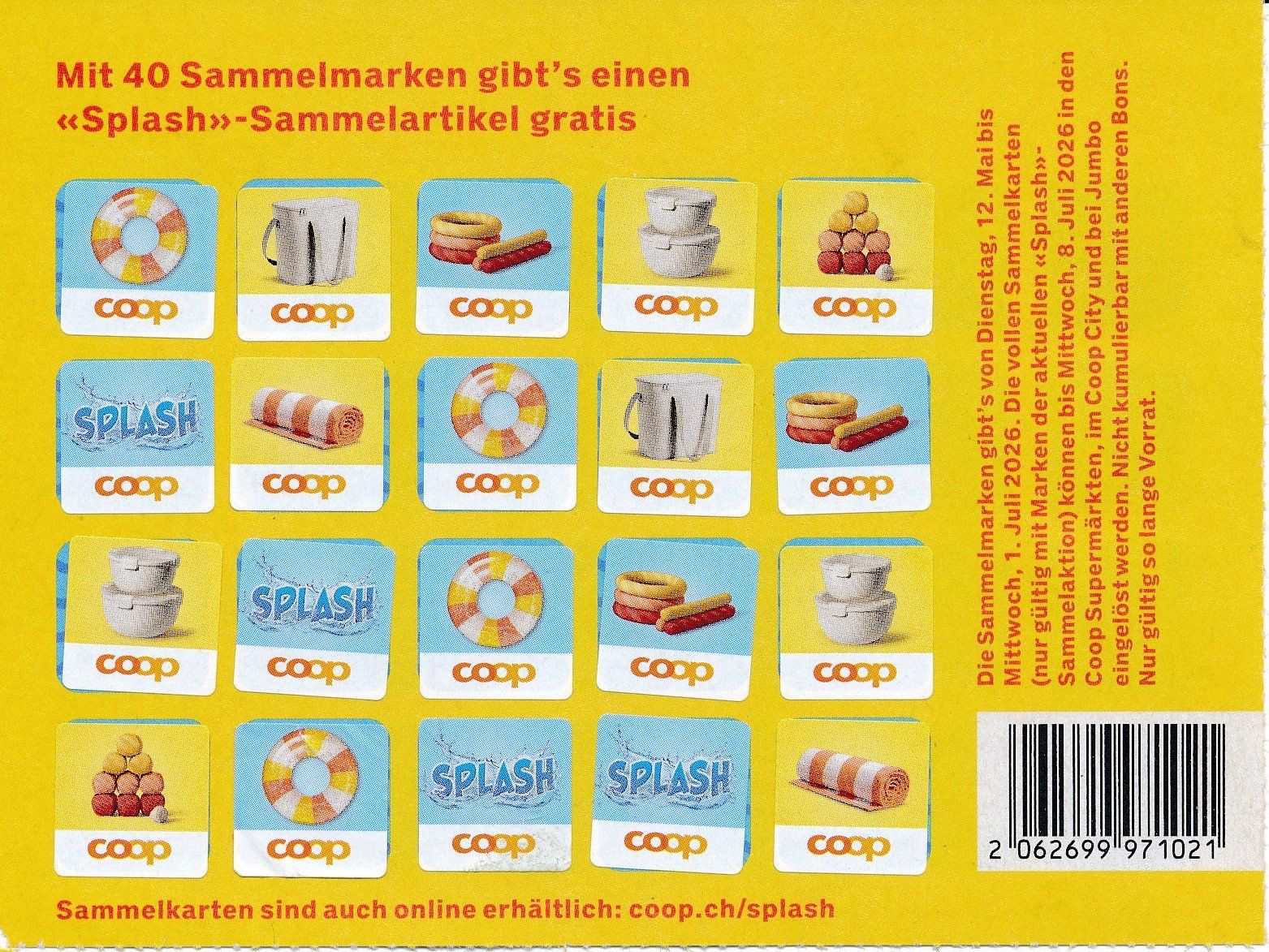 Coop Sammelmarken & -punkte: COOP Splash 3 volle Karten – Neu (gemäss Beschreibung) aus Zollikofen von inseli-10 4