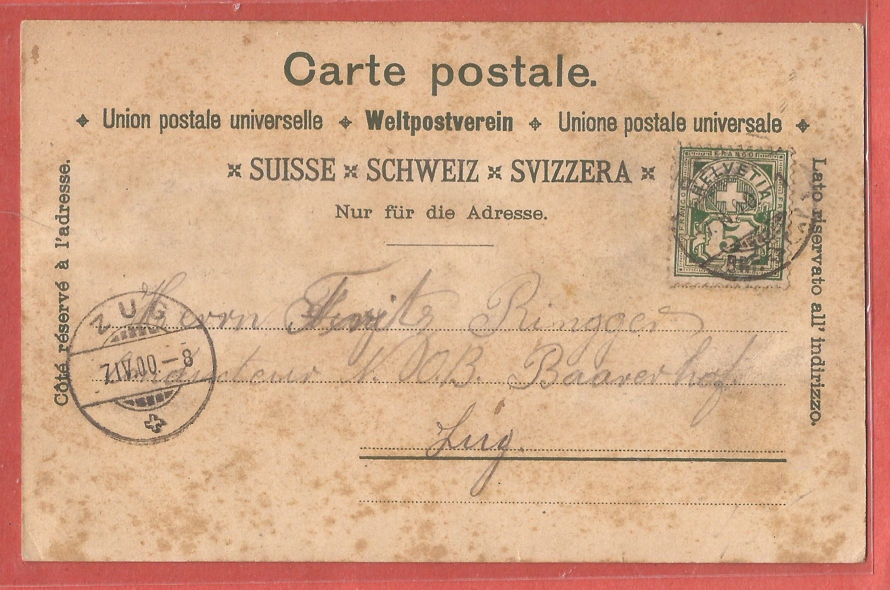 Cartoline postali: Fribourg im Winter - Litho - 1900 – Usato da Fislisbach venduto da Porano 1