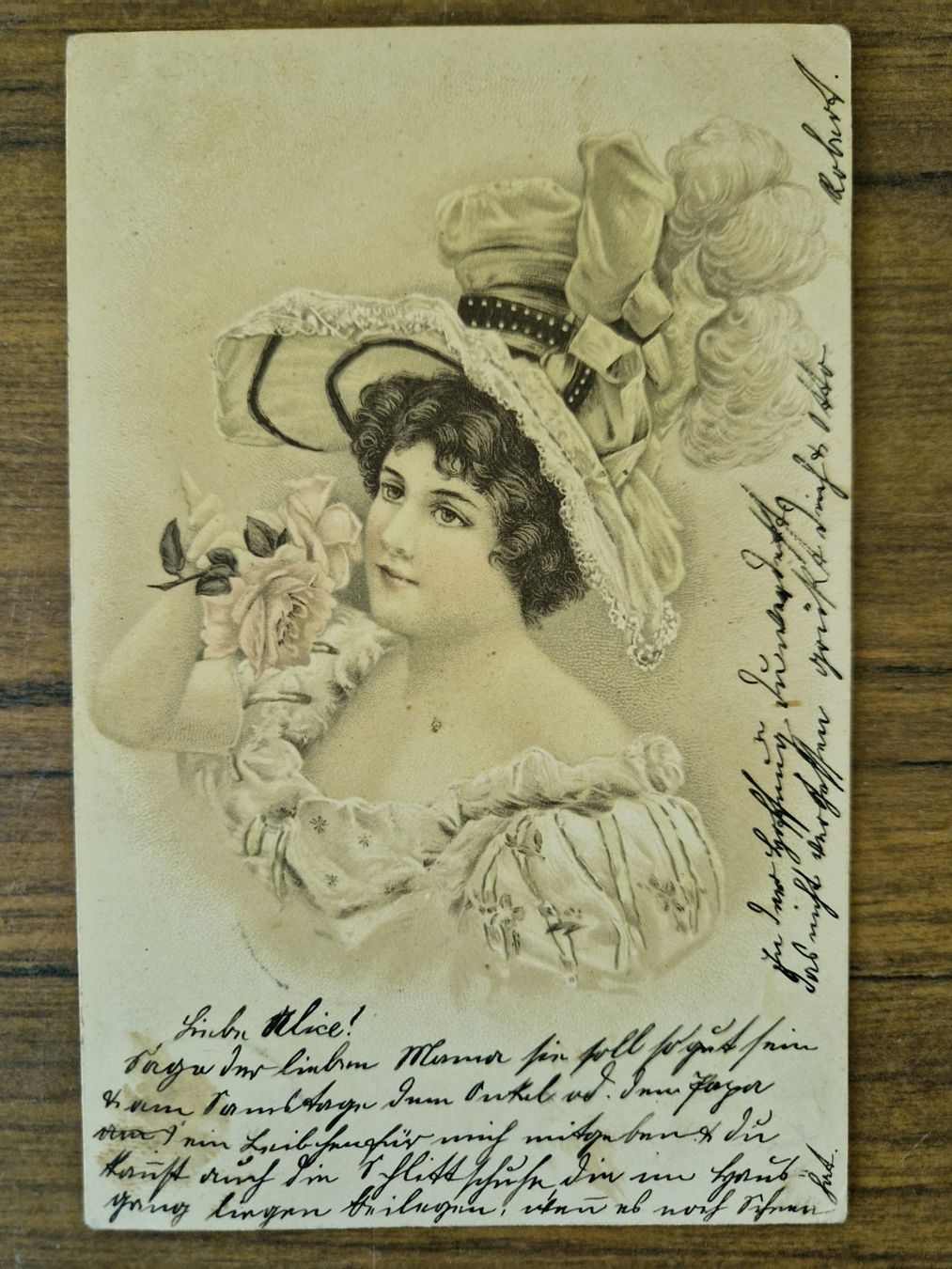 Cartoline postali: antike Ansichtskarte Dame Hut 1903 – Usato da Mörschwil venduto da antiksalon21