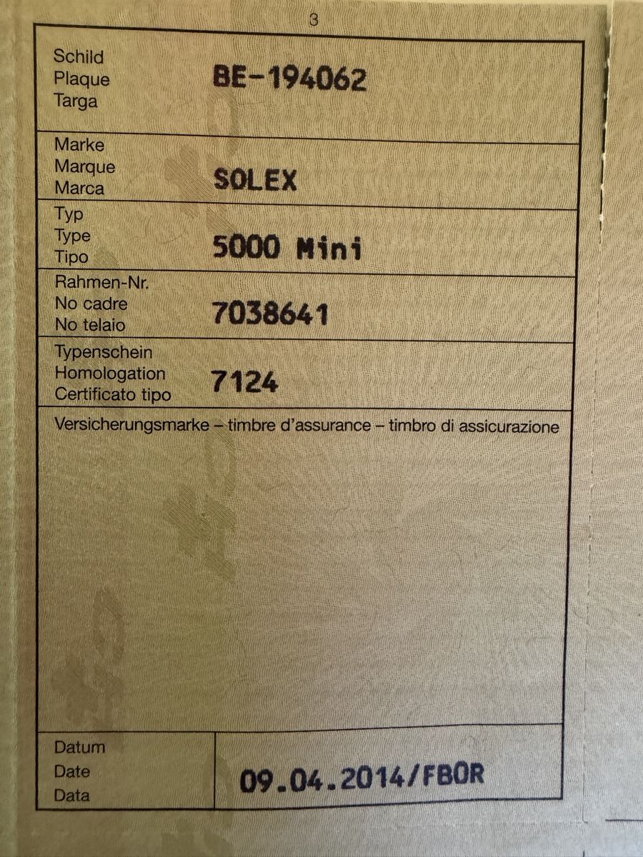 Solex Ciclomotori: Solex 5000 mini mit Ausweis – Usato da Latterbach venduto da Bbutz98 8